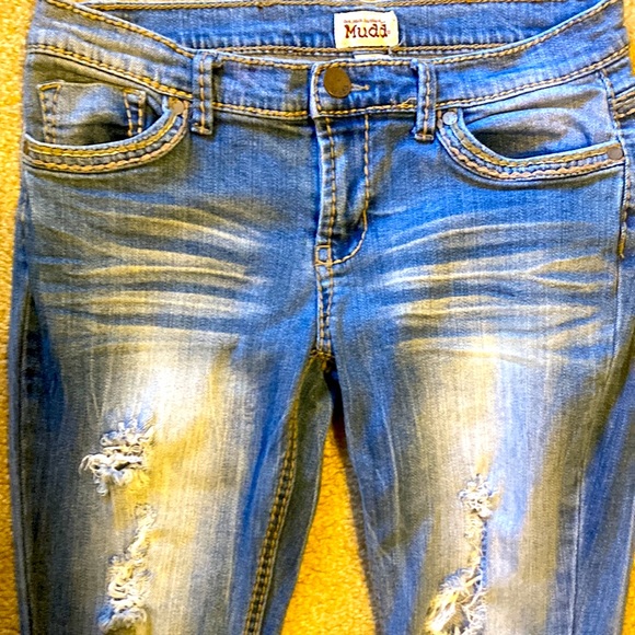 Women's Mudd Distressed Jeans - Sz 5 - Picture 1 of 7